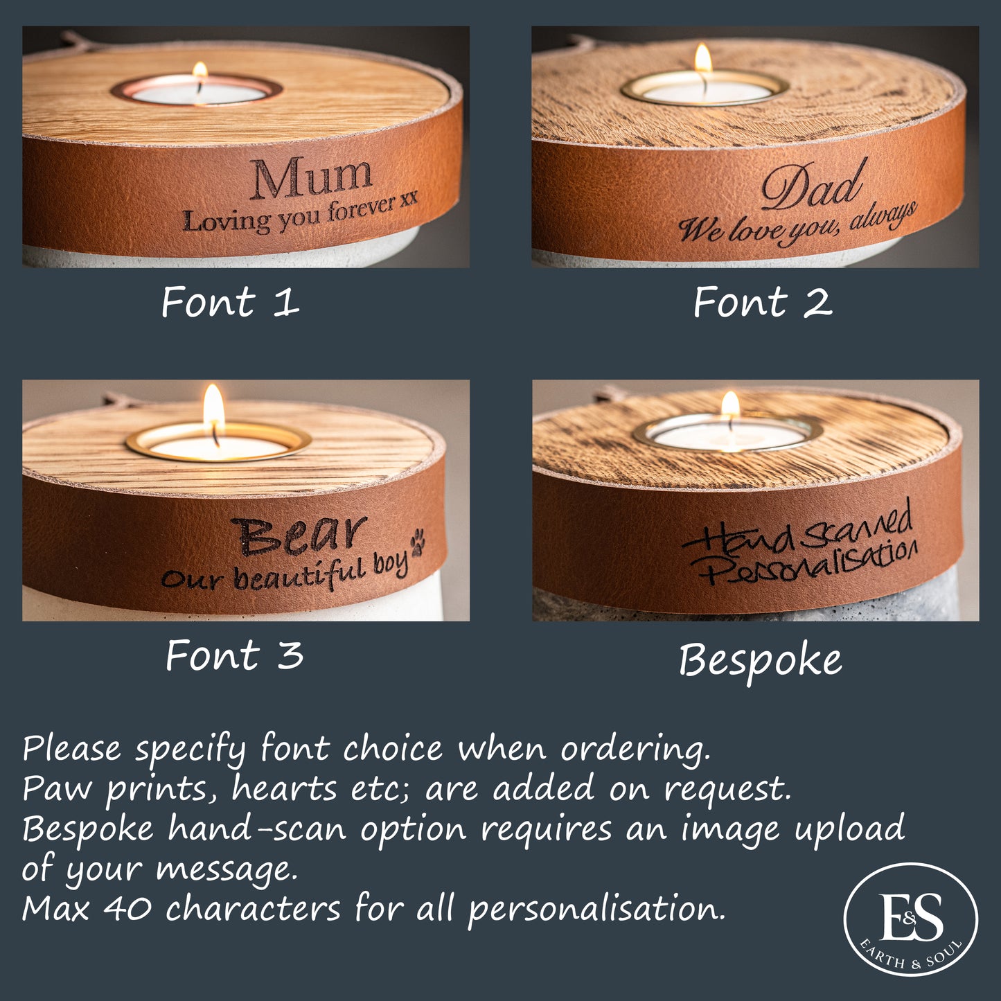 Human or Pet Urn For Ashes, Burnt Copper, Modern Candle Urn, Large Size, Personalise, Cognac Brown Leather
