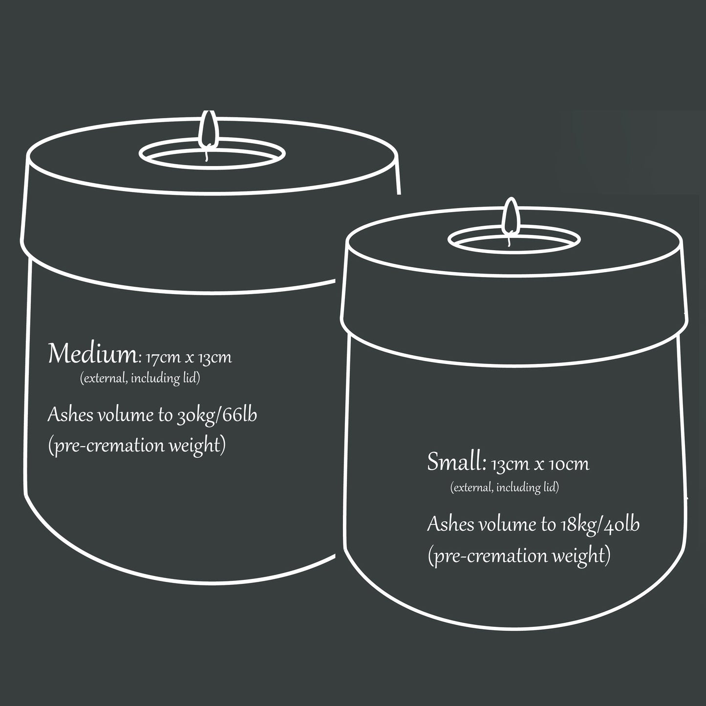Human or Pet Urn For Ashes, Modern Candle Urn, Medium Size, Personalise, Handmade in the UK, White And Grey Two Tone With Smoke Grey Leather