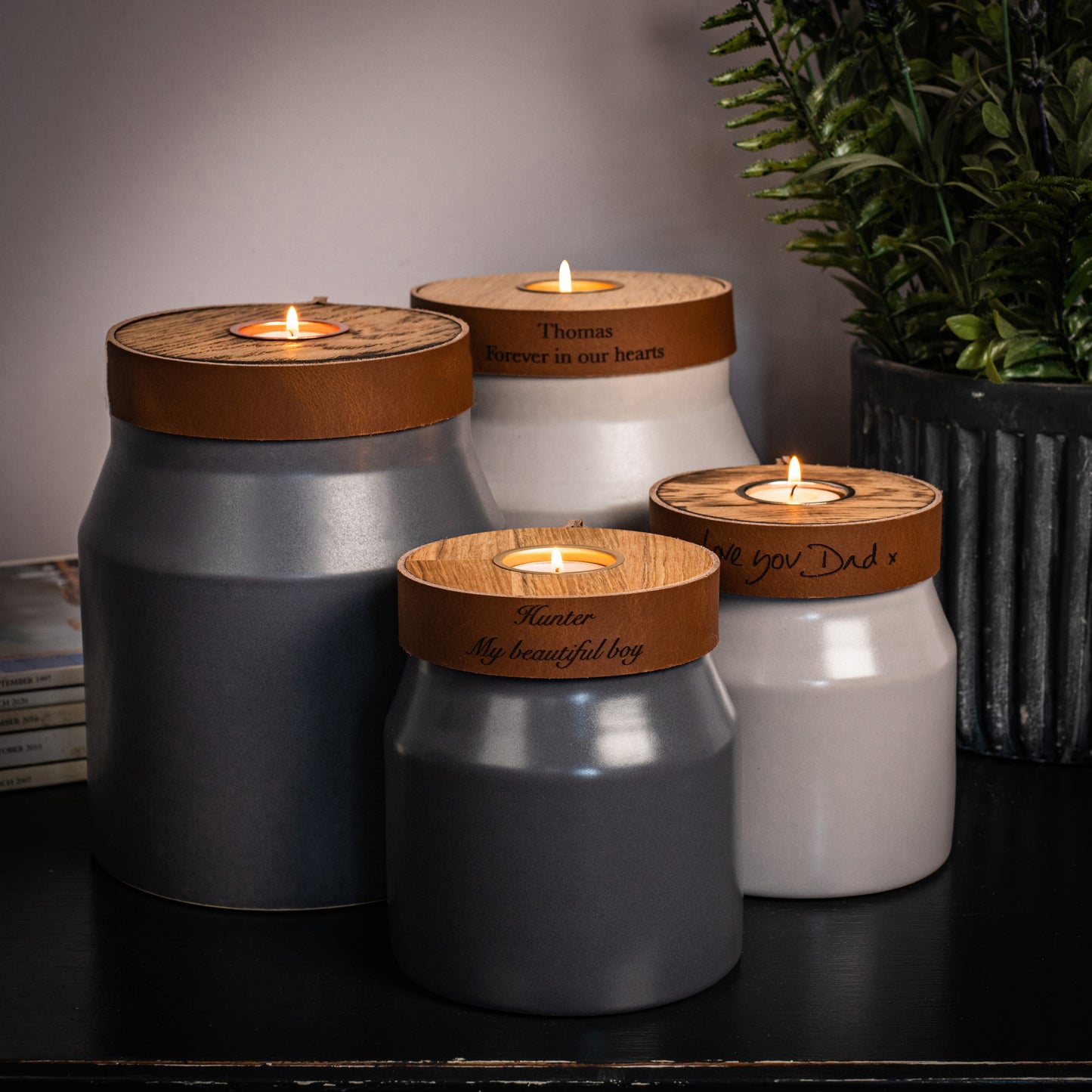 Human or Pet Urn For Ashes, Modern Candle Urn, Medium and Large Size, Personalise, Handmade in the UK, Choice of 3 colours