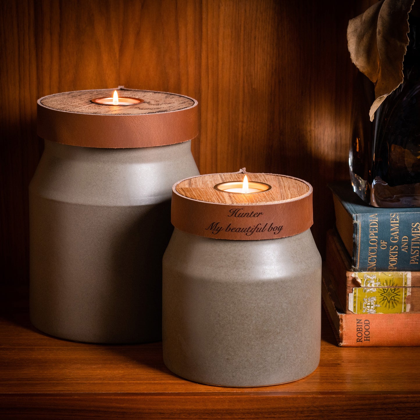 Human or Pet Urn For Ashes, Modern Candle Urn, Medium and Large Size, Personalise, Handmade in the UK, Choice of 3 colours