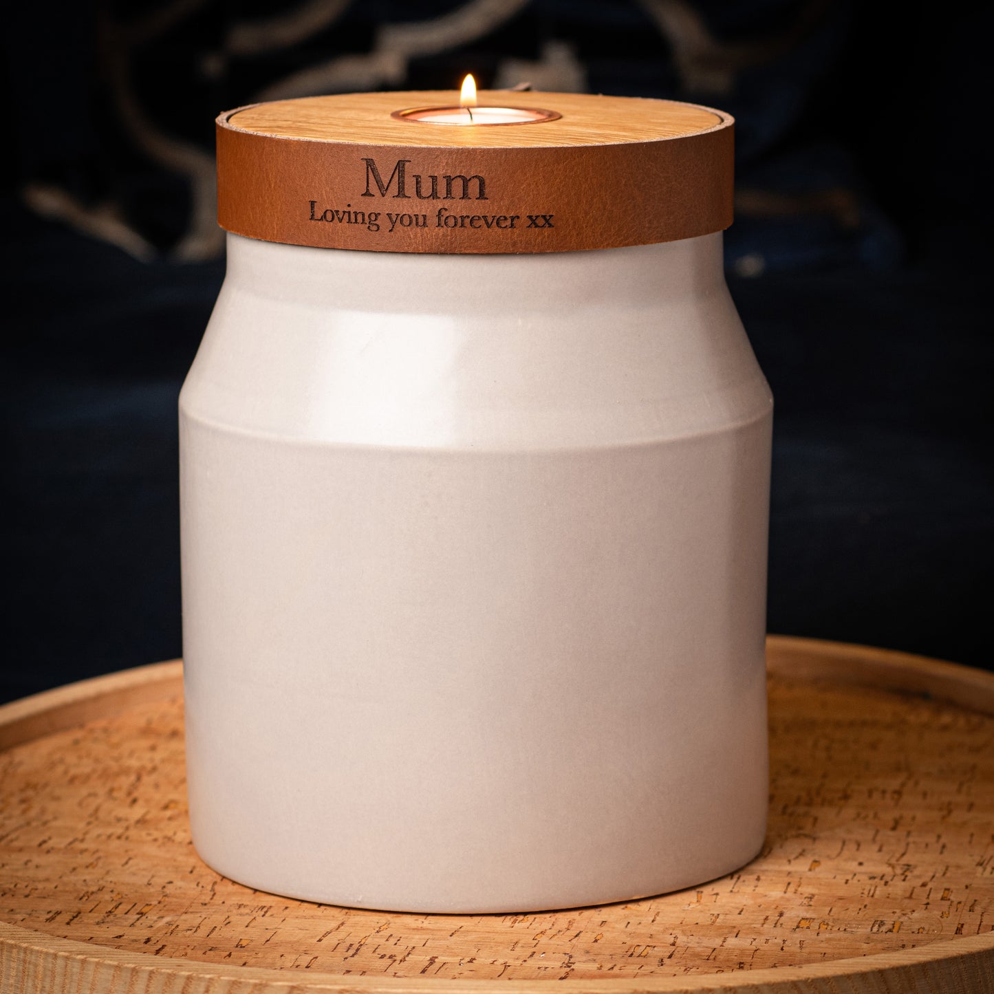 Human or Pet Urn For Ashes, Modern Candle Urn, Medium and Large Size, Personalise, Handmade in the UK, Choice of 3 colours