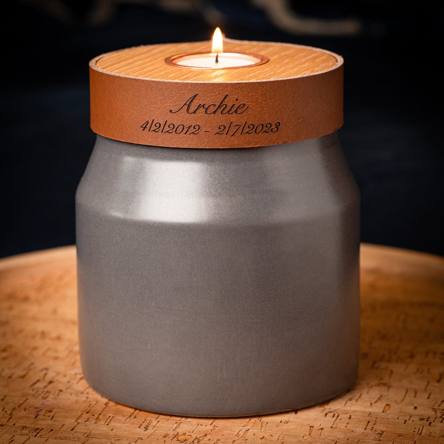 Human or Pet Urn For Ashes, Modern Candle Urn, Medium and Large Size, Personalise, Handmade in the UK, Choice of 3 colours