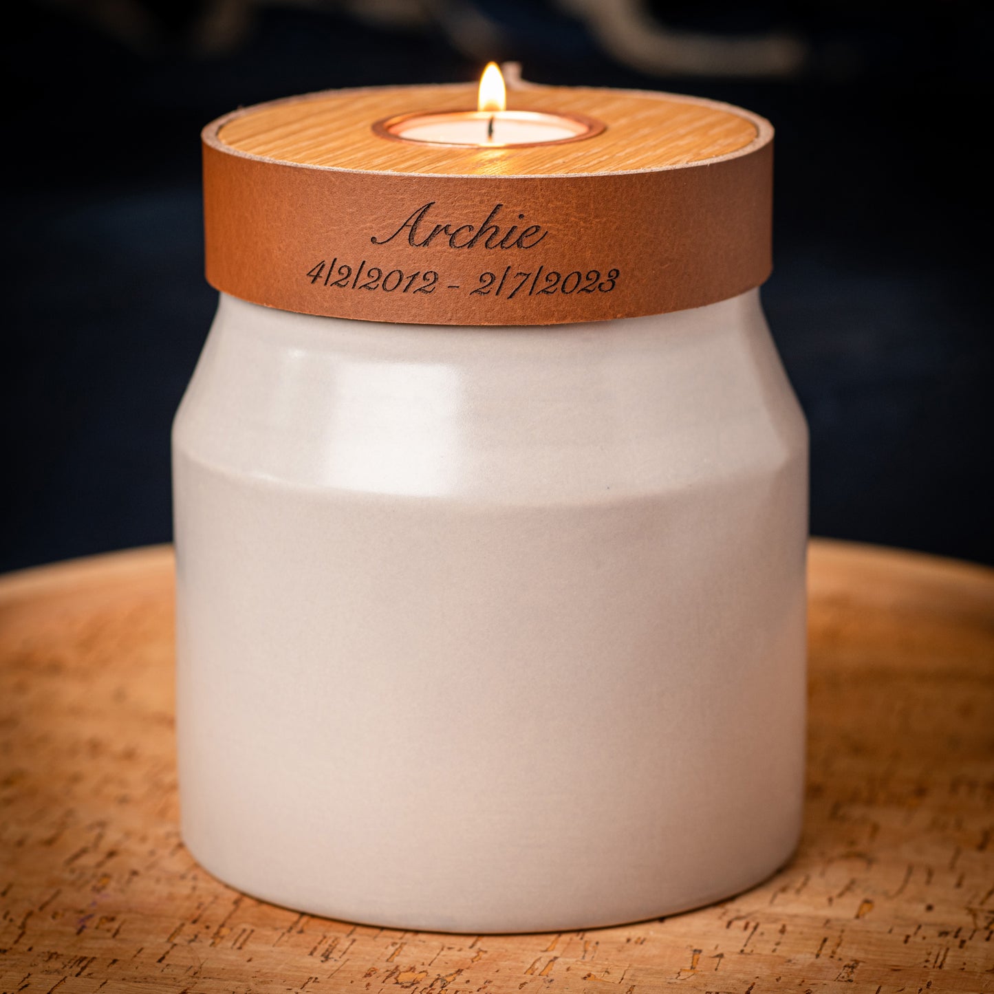 Human or Pet Urn For Ashes, Modern Candle Urn, Medium and Large Size, Personalise, Handmade in the UK, Choice of 3 colours