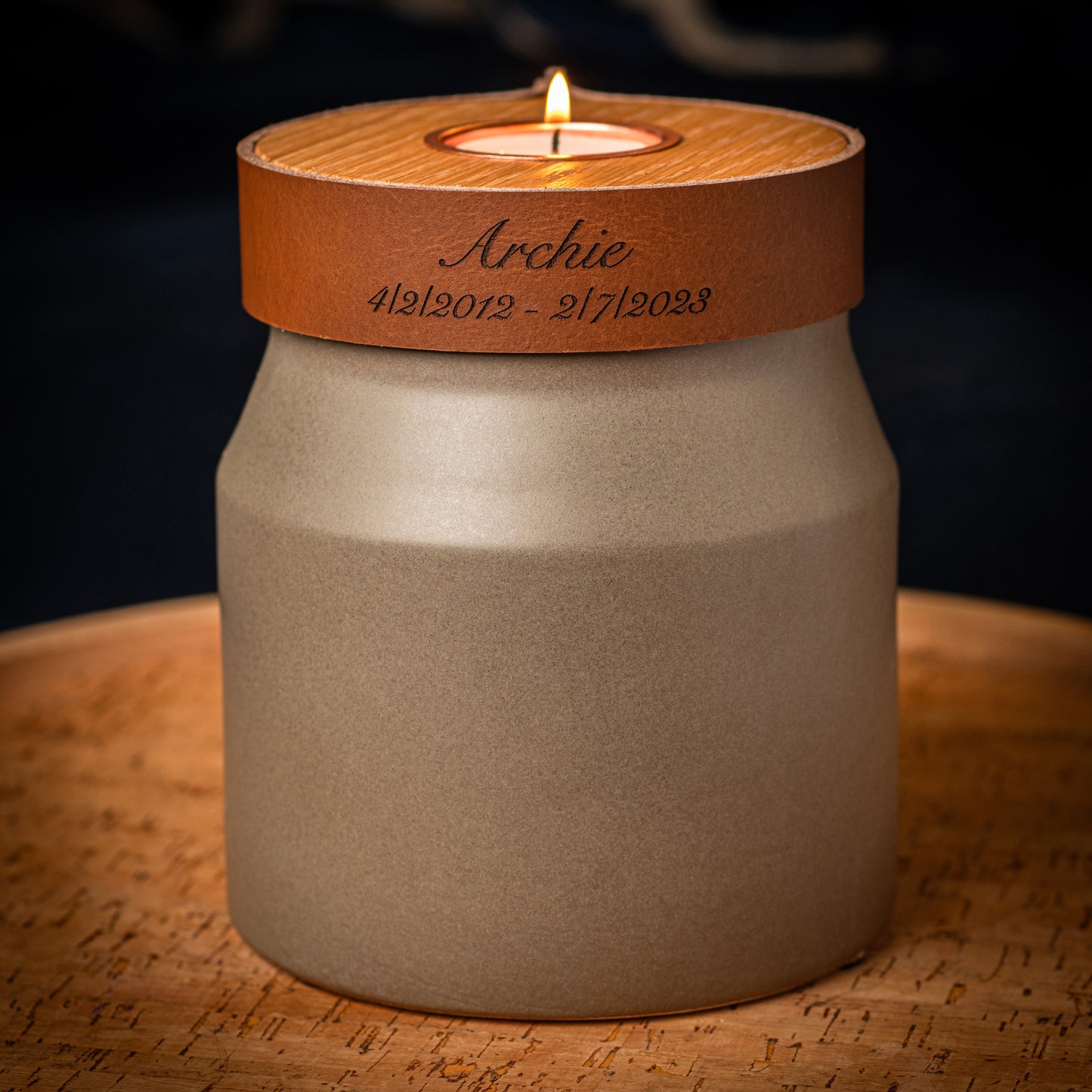 Human or Pet Urn For Ashes, Modern Candle Urn, Medium and Large Size, Personalise, Handmade in the UK, Choice of 3 colours