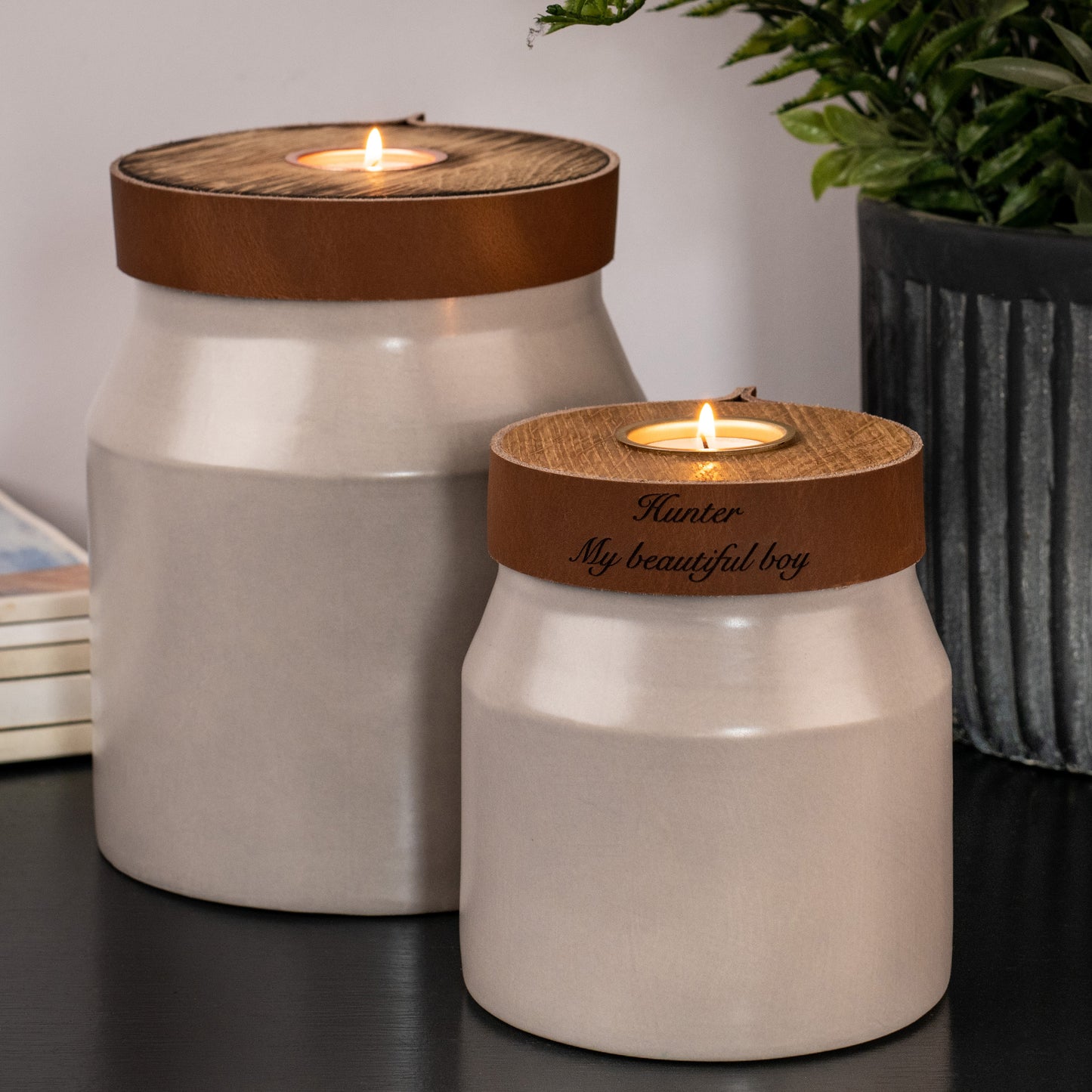 Human or Pet Urn For Ashes, Modern Candle Urn, Medium and Large Size, Personalise, Handmade in the UK, Choice of 3 colours