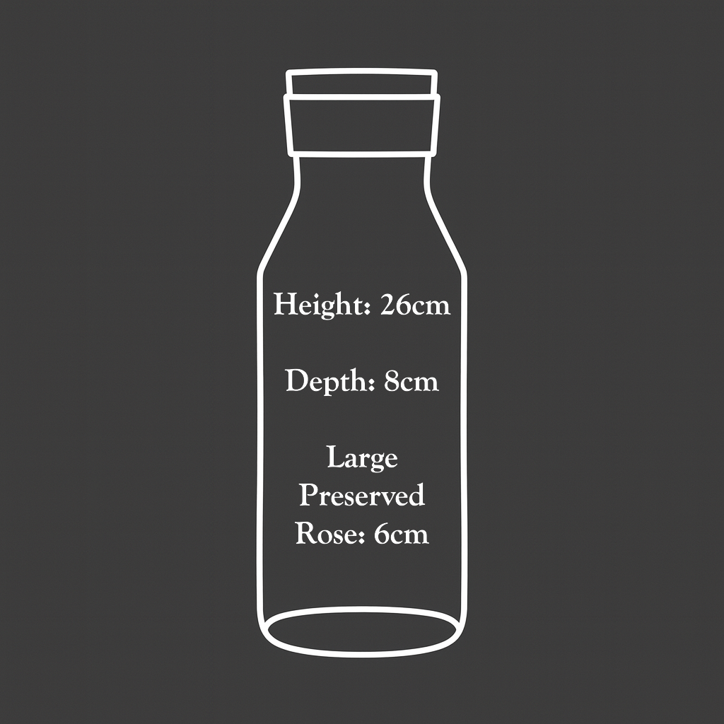 Preserved Vintage Nude Rose, Glass Vessel, Natural Materials, Cognac Brown Personalised Leather, Sentiment Gift