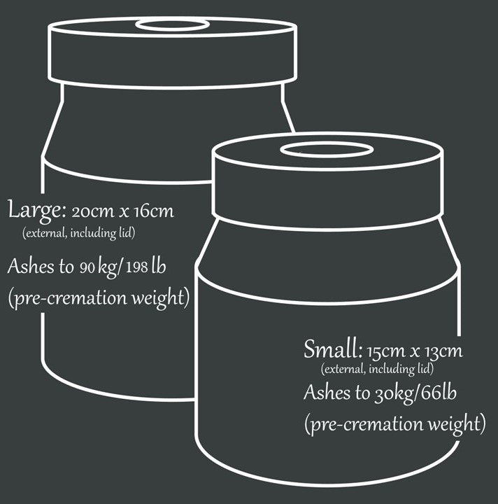 Human or Pet Urn for Cremation Ashes, Large Size, Ceramic, Handmade, Modern Candle Urn, Personalise, Mist Grey with Smoke Grey Leather